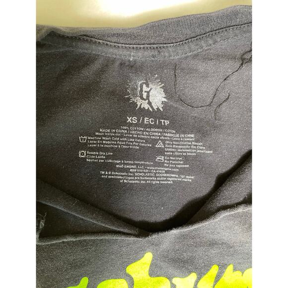 Goosebumps Logo Crop Top Black Cut Tee XS - Picture 5 of 6